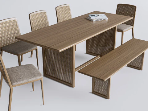 Mesa de jantar e cadeiras 3 Modelo 3D