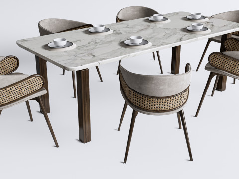 Dining table and chairs 3 Modello 3D