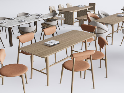 Dining table and chairs 3 Modello 3D