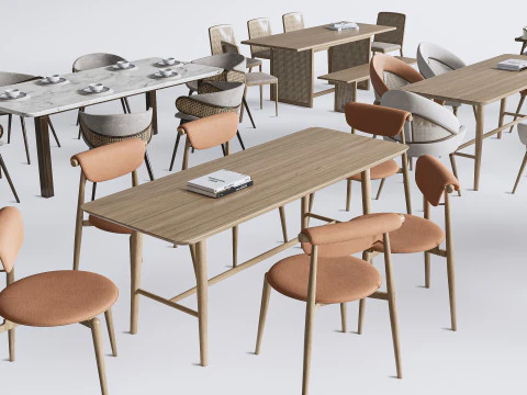 Mesa de jantar e cadeiras 3 Modelo 3D