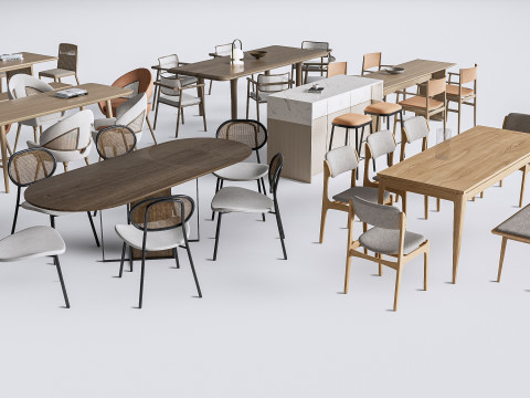 Dining table and chairs 3 Modello 3D