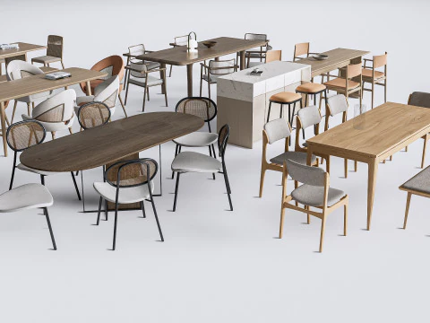 Mesa de jantar e cadeiras 3 Modelo 3D