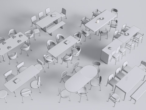 Dining table and chairs 3 Modello 3D