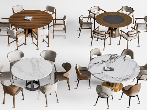 Dining table and chairs 4 3D Model