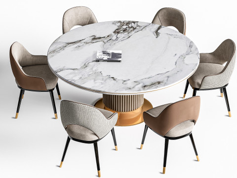 Dining table and chairs 4 3D Model