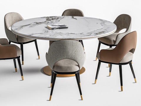 Dining table and chairs 4 3D Model