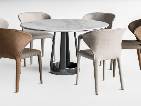 Dining table and chairs 4 3D Model