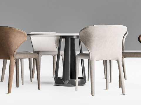 Dining table and chairs 4 3D Model