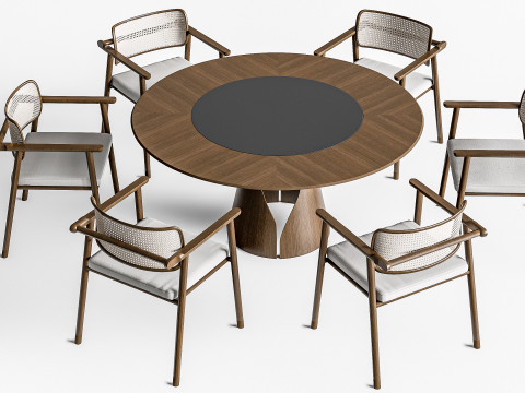 Dining table and chairs 4 3D Model