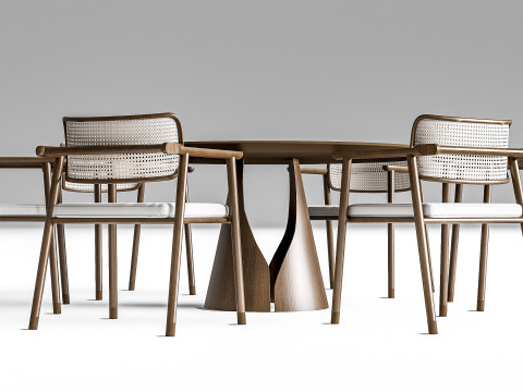 Dining table and chairs 4 3D Model