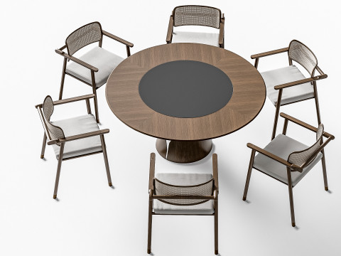 Dining table and chairs 4 3D Model