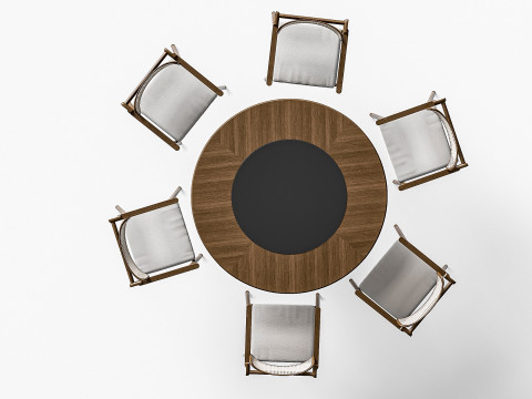 Dining table and chairs 4 3D Model