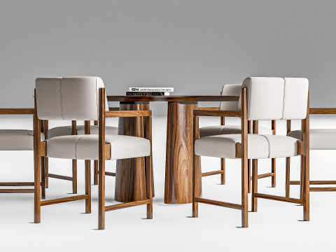 Dining table and chairs 4 3D Model