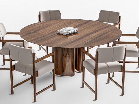 Dining table and chairs 4 3D Model