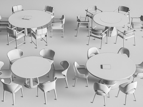 Dining table and chairs 4 3D Model