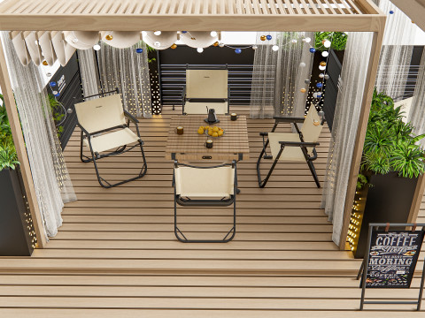 Outdoor Cafe and Restaurant Seating Elements 1 3D Model
