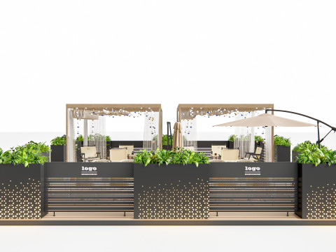 Outdoor Cafe and Restaurant Seating Elements 1 3D Model