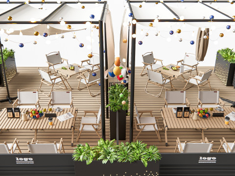Outdoor Cafe and Restaurant Seating Elements 2 3D 모델