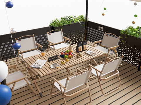 Outdoor Cafe and Restaurant Seating Elements 2 3D 모델