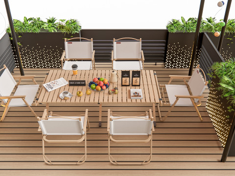 Outdoor Cafe and Restaurant Seating Elements 2 3D 모델