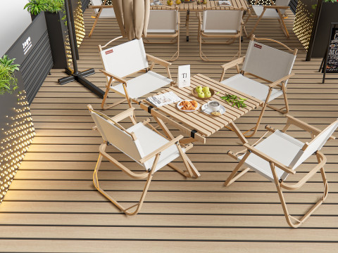 Outdoor Cafe and Restaurant Seating Elements 2 3D 모델