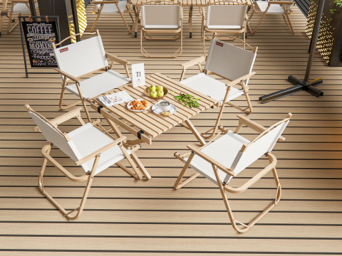 Outdoor Cafe and Restaurant Seating Elements 2 3D 모델