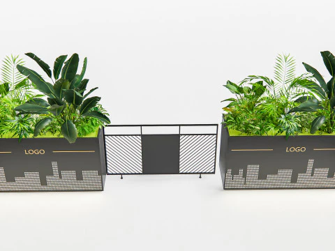 Elementi di seduta per bar e ristoranti all'aperto 3 Modello 3D