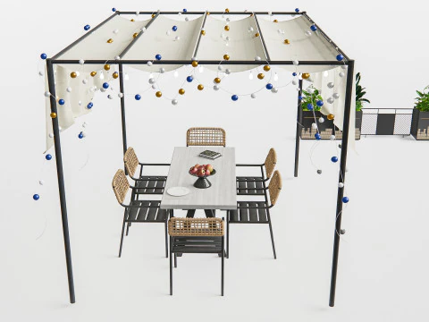 Elementi di seduta per bar e ristoranti all'aperto 3 Modello 3D