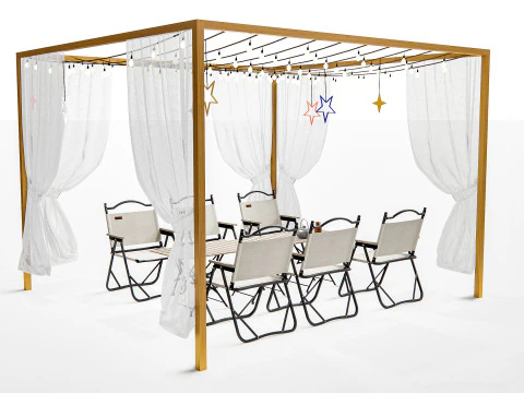 Elementi di seduta per bar e ristoranti all'aperto 3 Modello 3D