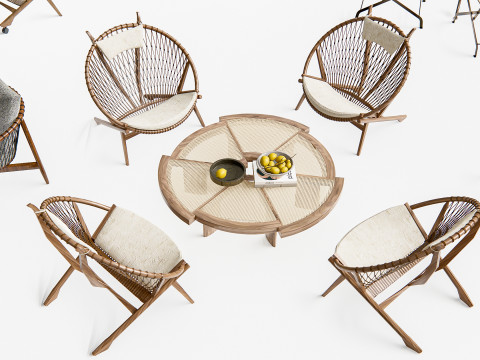 Outdoor Cafe and Restaurant Seating Elements 3 Modelo 3D