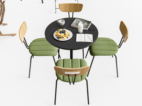 Outdoor Cafe and Restaurant Seating Elements 3 Modelo 3D