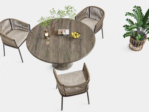 Elementi di seduta per bar e ristoranti all'aperto 3 Modello 3D