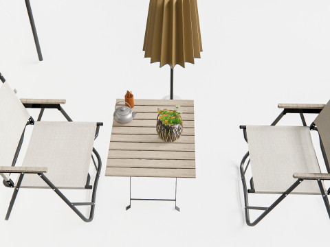 Outdoor Cafe and Restaurant Seating Elements 3 Modelo 3D