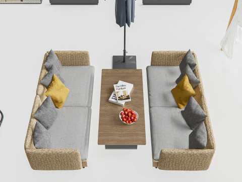 Elementi di seduta per bar e ristoranti all'aperto 3 Modello 3D