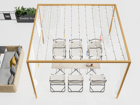 Outdoor Cafe and Restaurant Seating Elements 3 Modelo 3D