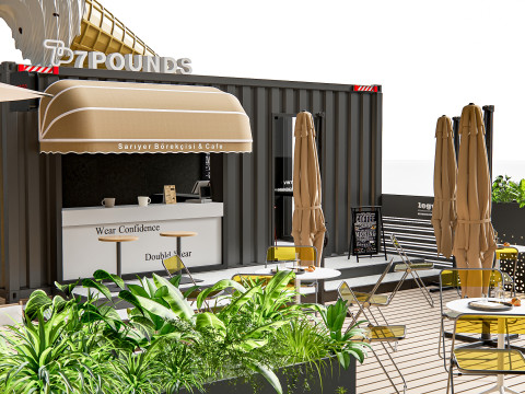 Outdoor Cafe and Restaurant Seating Elements 5 3Dモデル