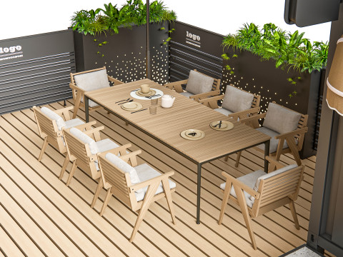 Outdoor Cafe and Restaurant Seating Elements 5 3Dモデル