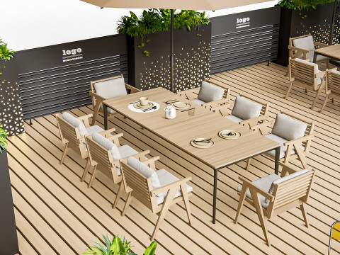 Outdoor Cafe and Restaurant Seating Elements 5 3Dモデル