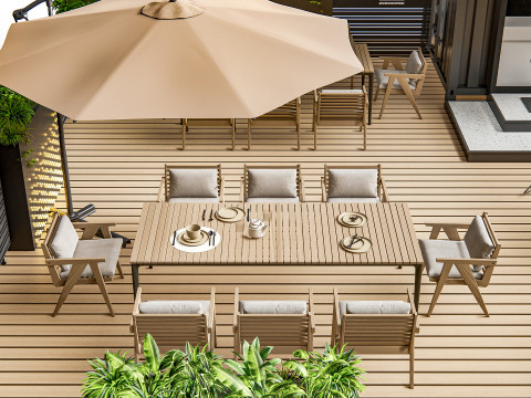 Outdoor Cafe and Restaurant Seating Elements 5 3Dモデル