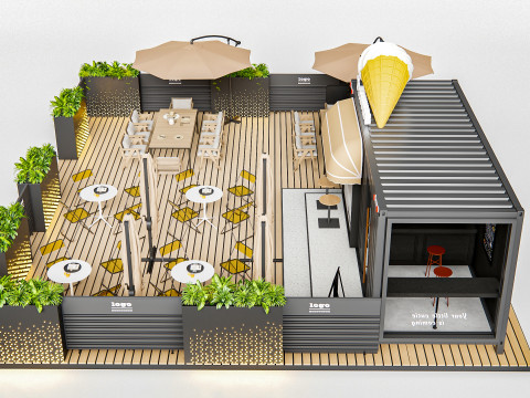 Outdoor Cafe and Restaurant Seating Elements 5 3Dモデル