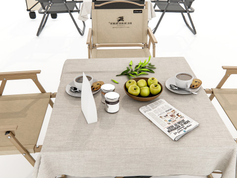Outdoor table and chairs 1 3Dモデル