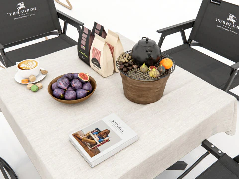Mesa e cadeiras ao ar livre 1 Modelo 3D