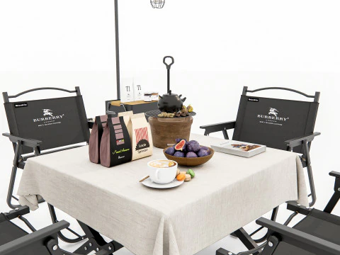 Mesa e cadeiras ao ar livre 1 Modelo 3D