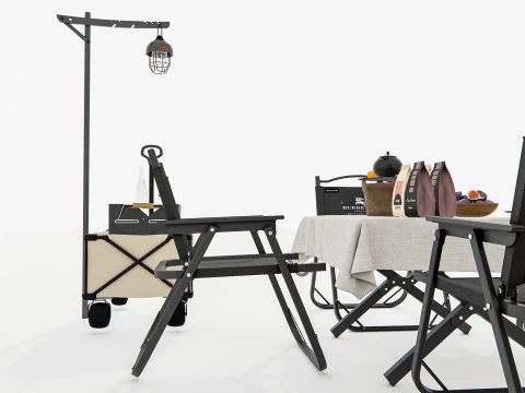 Mesa e cadeiras ao ar livre 1 Modelo 3D