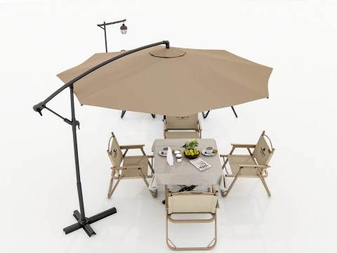 Mesa e cadeiras ao ar livre 1 Modelo 3D