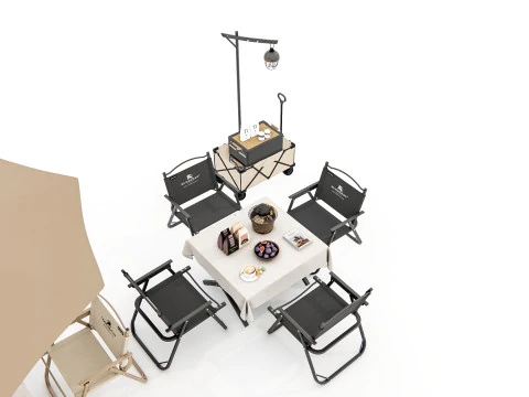 Mesa e cadeiras ao ar livre 1 Modelo 3D