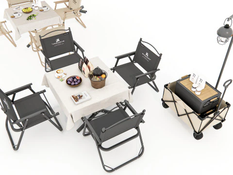 Mesa e cadeiras ao ar livre 1 Modelo 3D