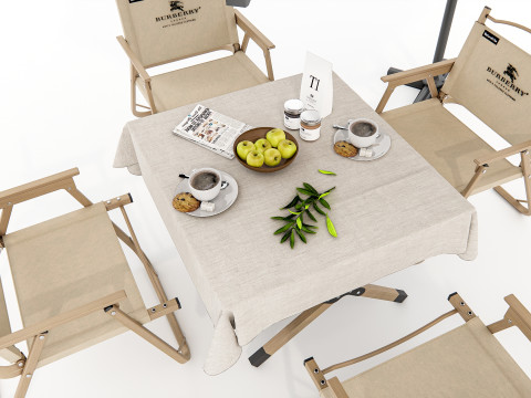 Outdoor table and chairs 1 3Dモデル