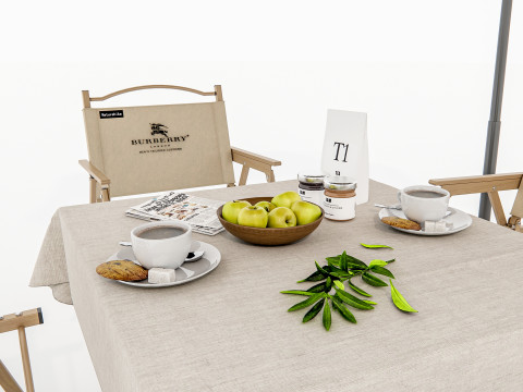 Outdoor table and chairs 1 3Dモデル