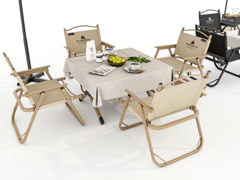 Mesa e cadeiras ao ar livre 1 Modelo 3D